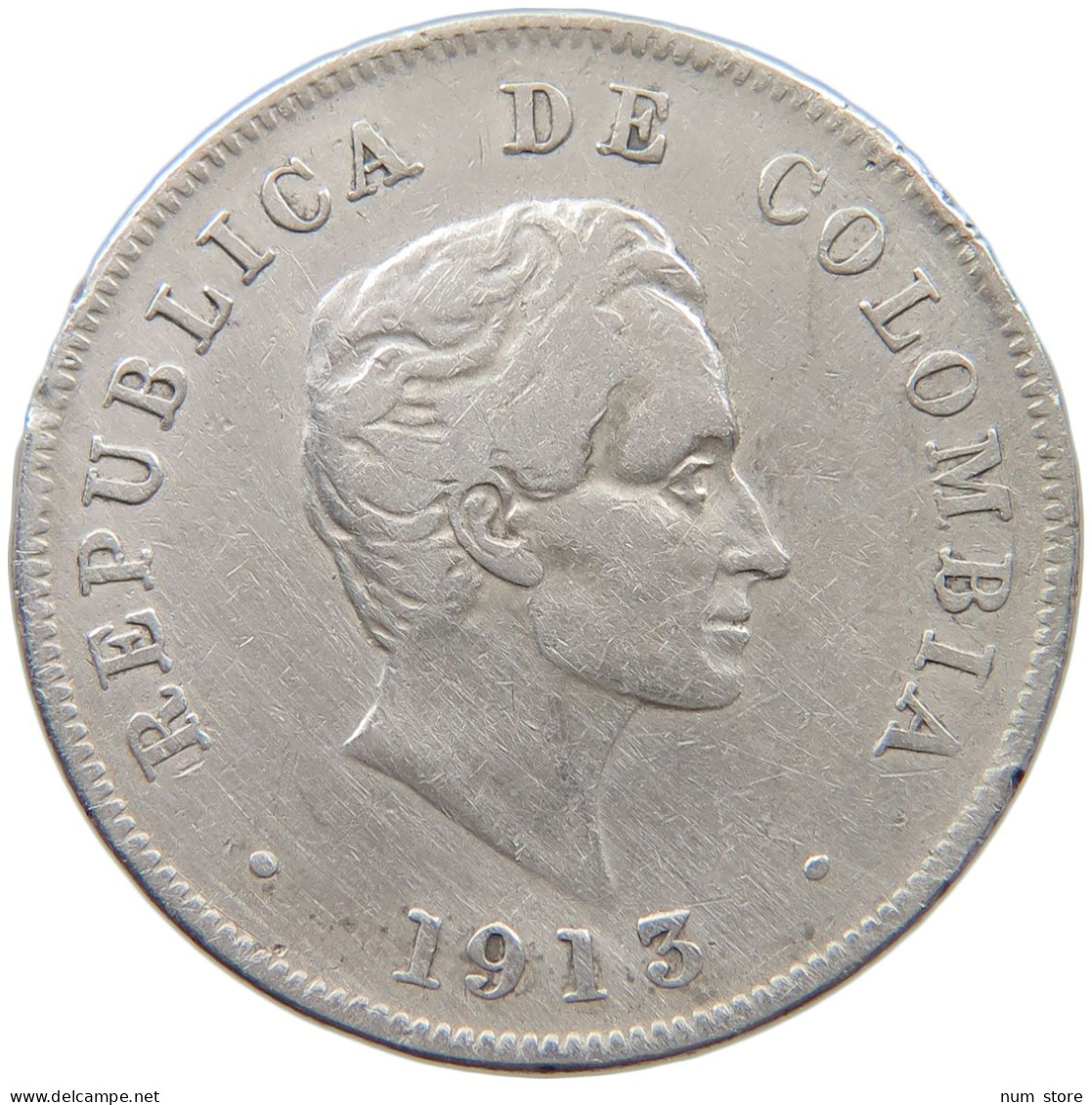 COLOMBIA 50 CENTAVOS 1913  #MA 025912 - Kolumbien