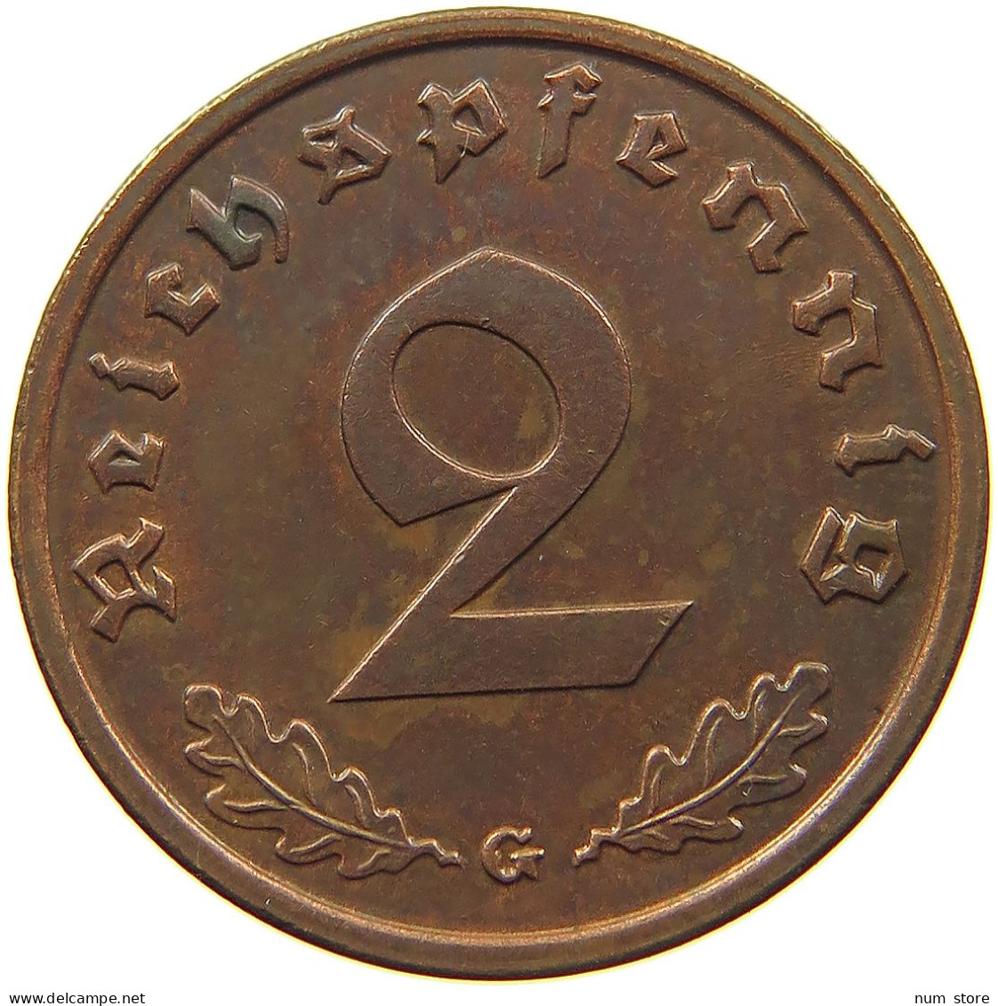 DRITTES REICH 2 PFENNIG 1938 G  #MA 100026 - 2 Reichspfennig