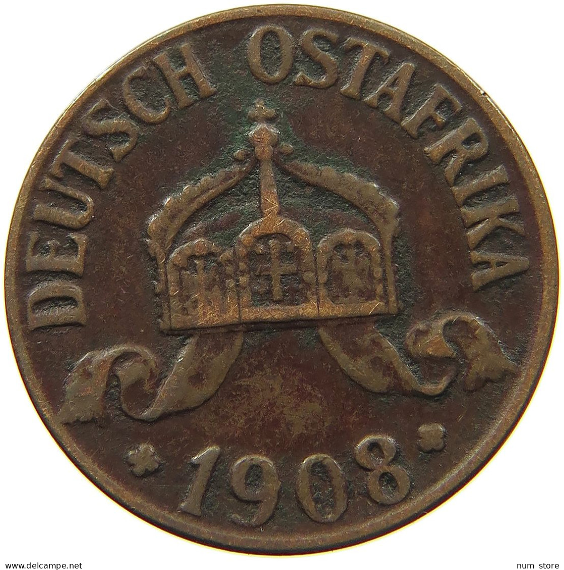 DEUTSCH OSTAFRIKA HELLER 1908 J  #MA 099986 - Africa Orientale Tedesca