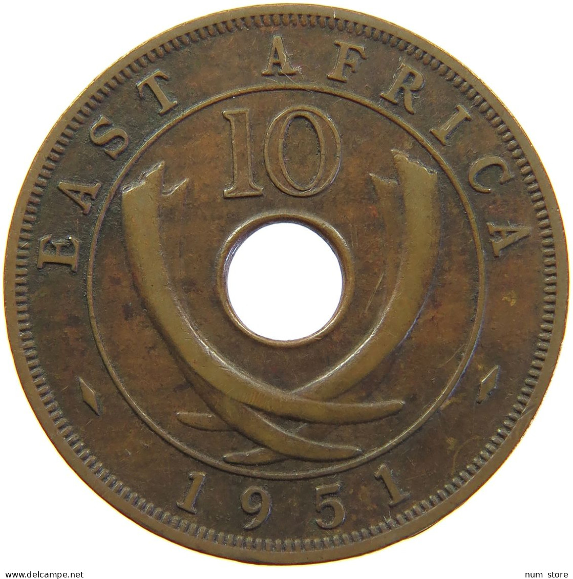 EAST AFRICA 10 CENTS 1951 GEORGE VI. (1936-1952) #MA 065508 - Britse Kolonie