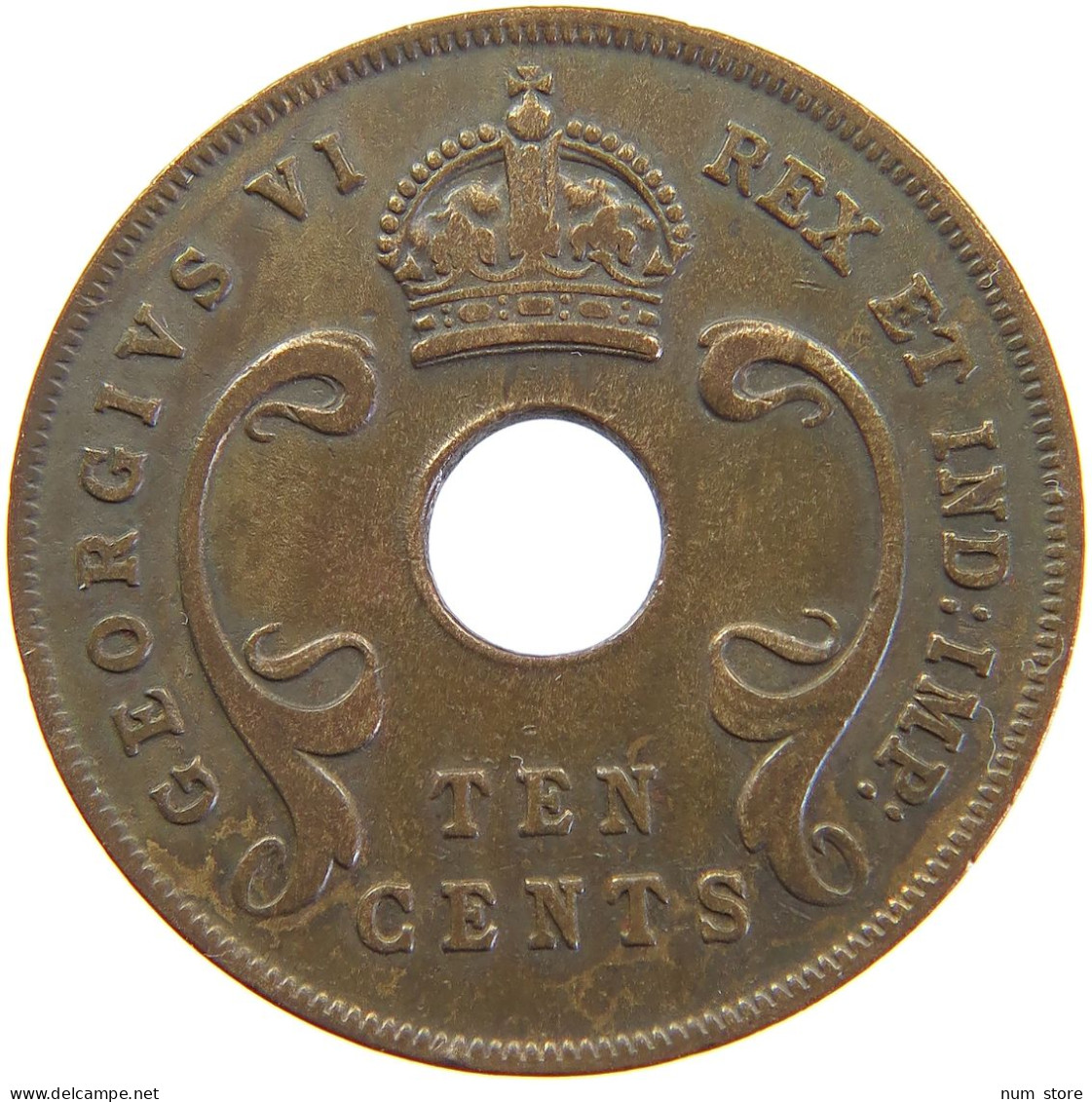 EAST AFRICA 10 CENTS 1941 GEORGE V. (1910-1936) #MA 067723 - Britse Kolonie