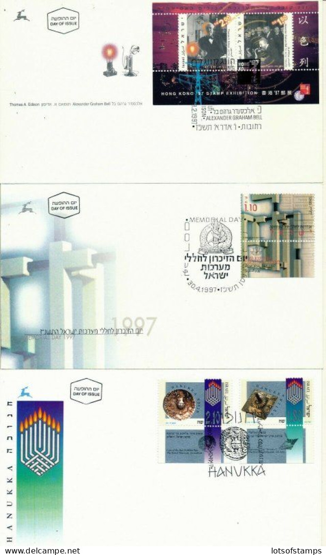 ISRAEL 1997 FDC YEAR SET WITH S/SHEETS - SEE 7 SCANS - Covers & Documents