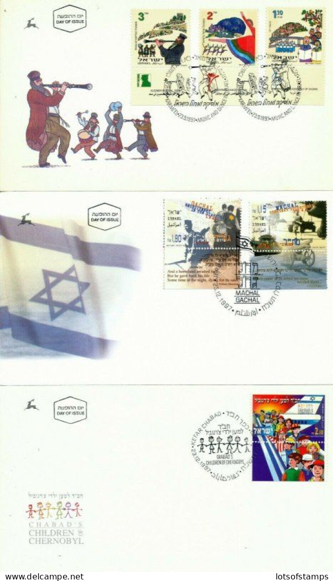 ISRAEL 1997 FDC YEAR SET WITH S/SHEETS - SEE 7 SCANS - Covers & Documents