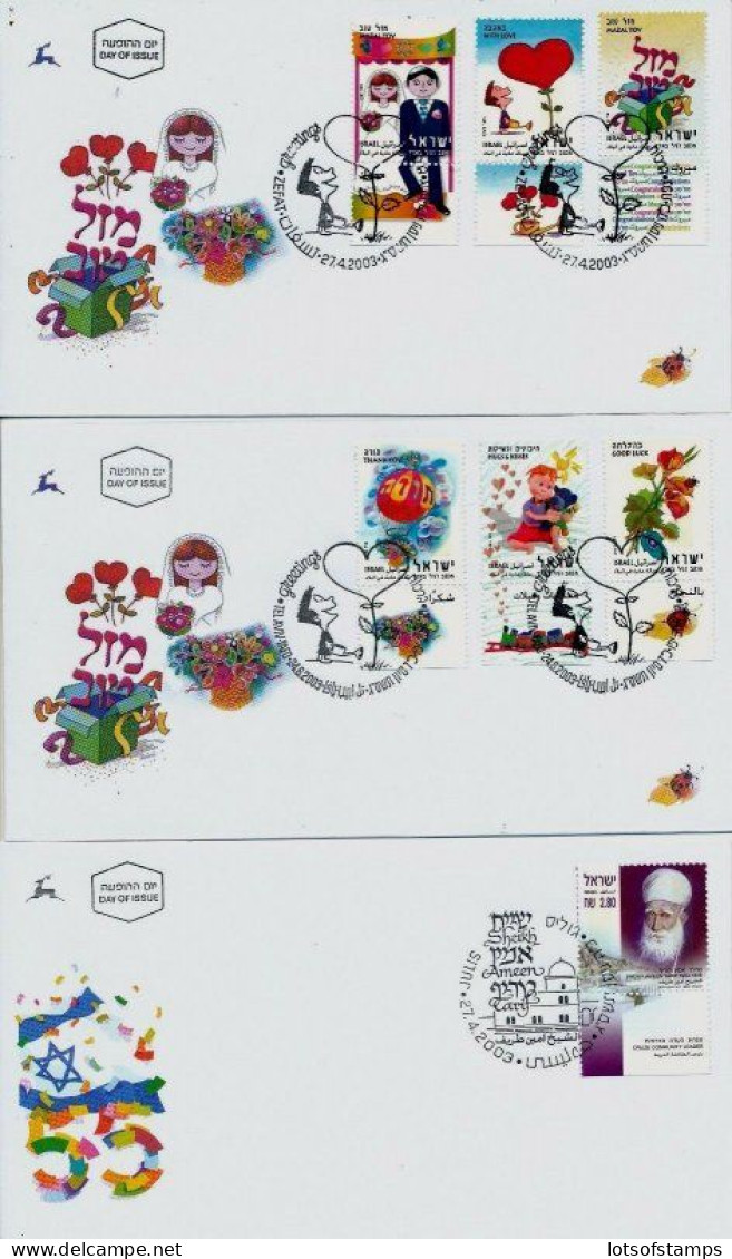 Israel 2003 FDC COMPLETE YEAR SET WITH S/SHEETS - SEE 10 SCANS - Lettres & Documents