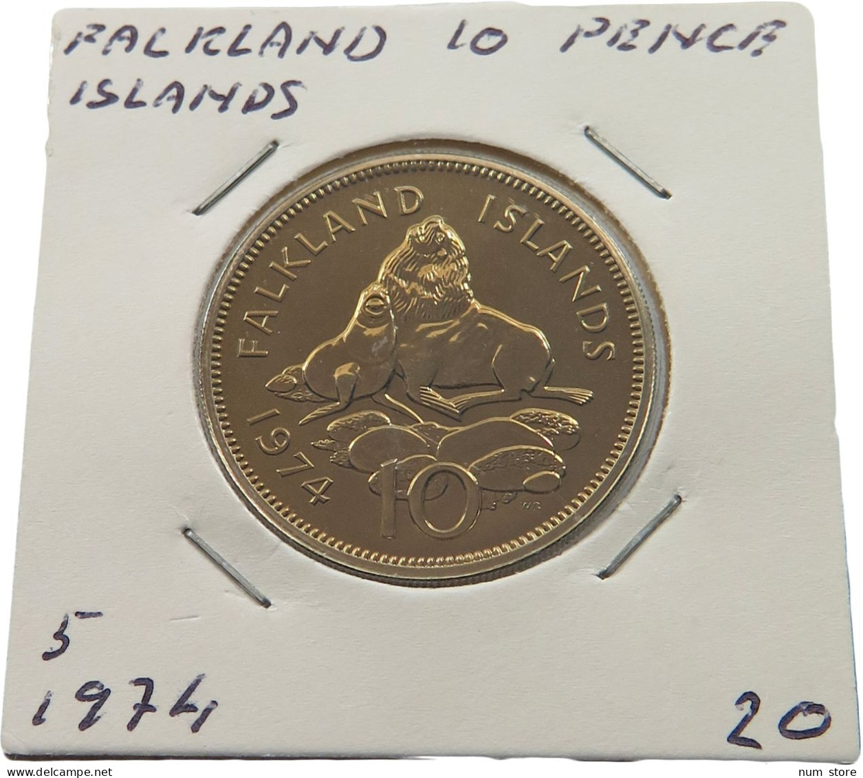 FALKLAND ISLANDS 10 PENCE 1974 ELIZABETH II. (1952-2022) #MA 068911 - Malvinas