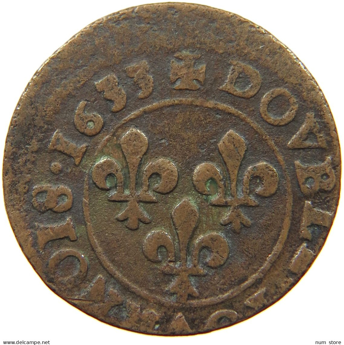 FRANCE DOUBLE TOURNOIS 1633 LOUIS XIII #MA 001664 - 1610-1643 Louis XIII The Just