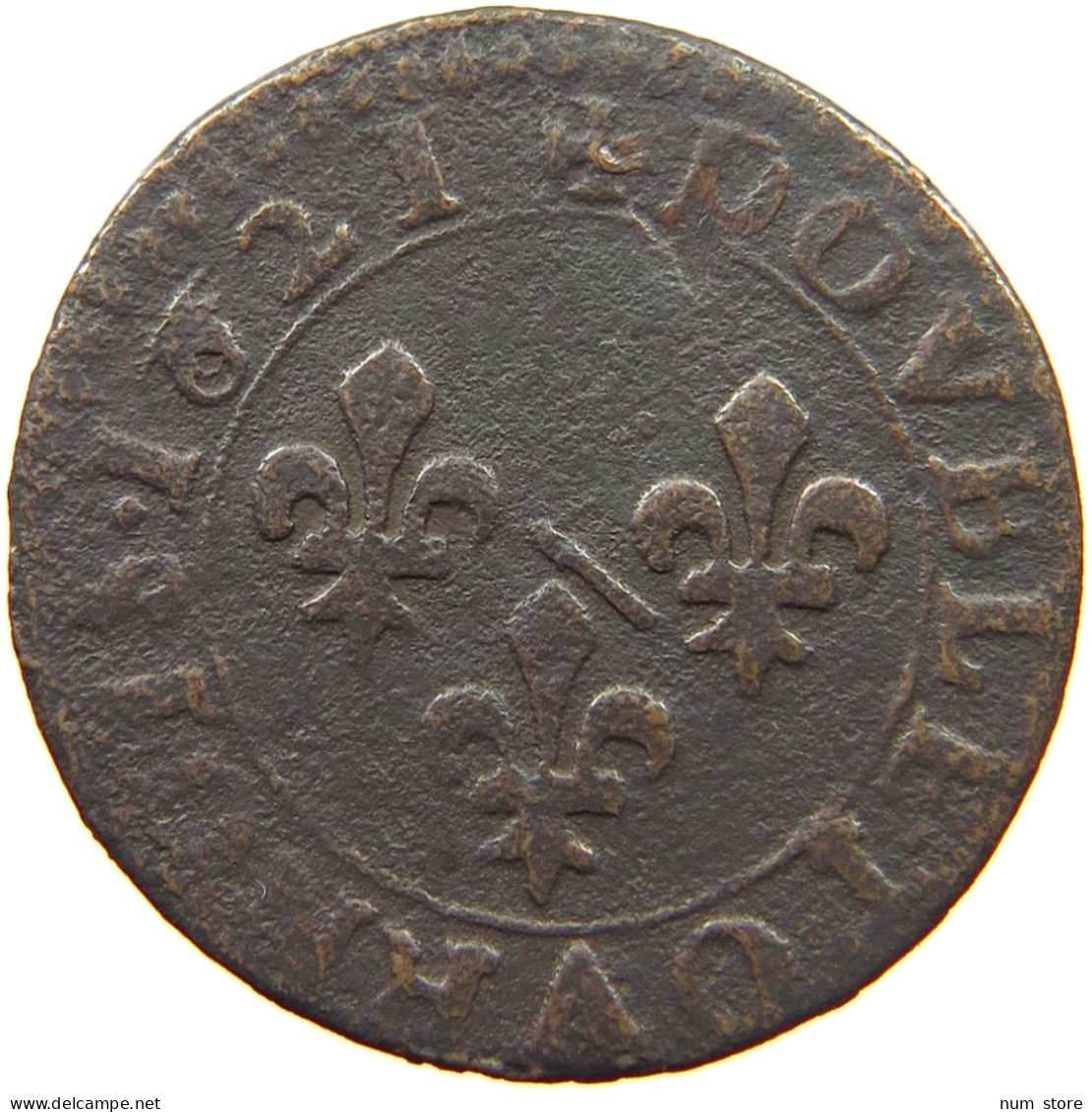 FRANCE DOUBLE TOURNOIS 1621  #MA 001668 - 1610-1643 Louis XIII Le Juste