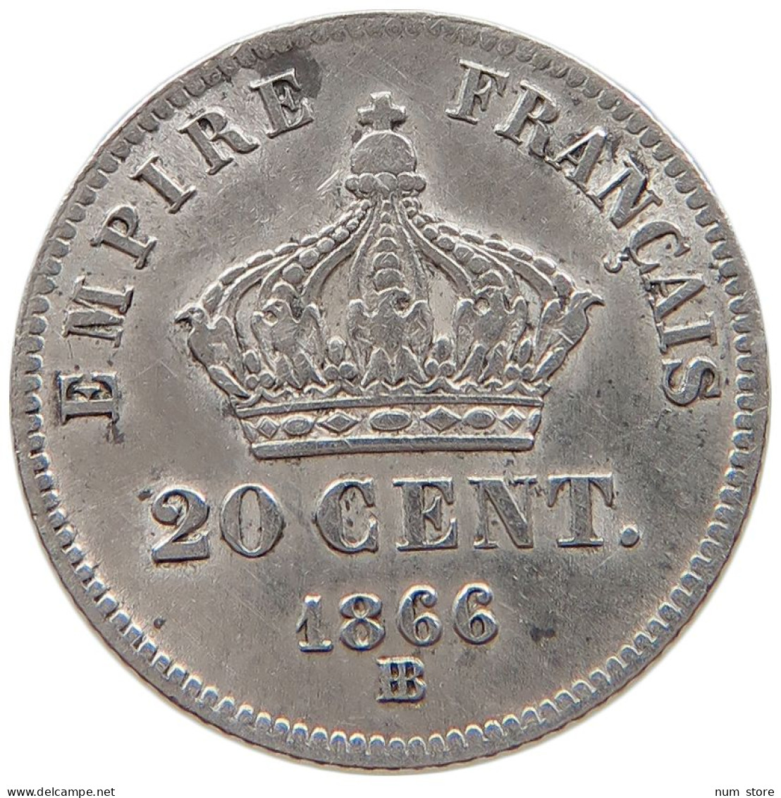 FRANCE 20 CENTIMES 1866 BB NAPOLEON III. (1852-1870) #MA 105180 - 20 Centimes