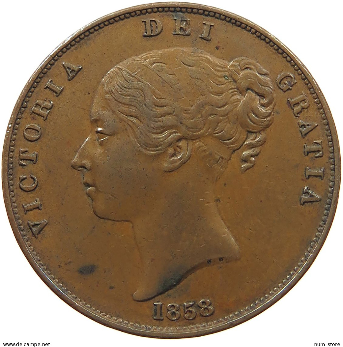 GREAT BRITAIN PENNY 1858 VICTORIA 1837-1901 #MA 022968 - D. 1 Penny
