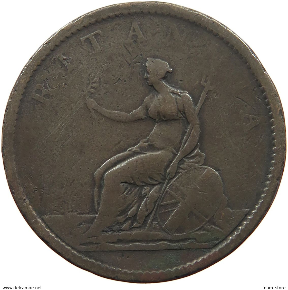 GREAT BRITAIN PENNY 1807 GEORGE III. 1760-1820. #MA 021629 - C. 1 Penny