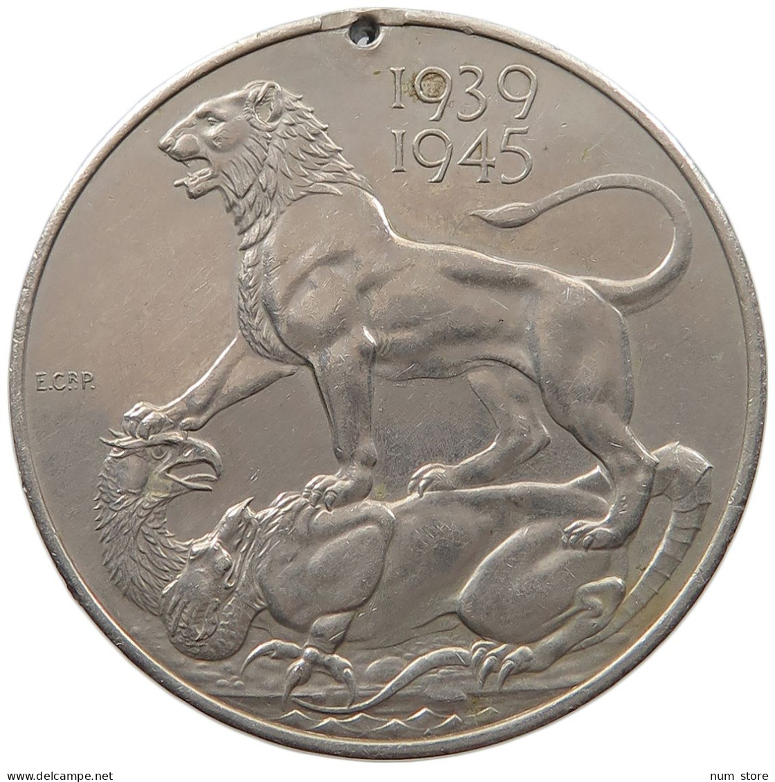 GREAT BRITAIN MEDAL 19391945 GEORGE VI. (1936-1952) WWII SERVICE VICTORY MEDAL, LION, TWO-HEADED #MA 073151 - Altri & Non Classificati