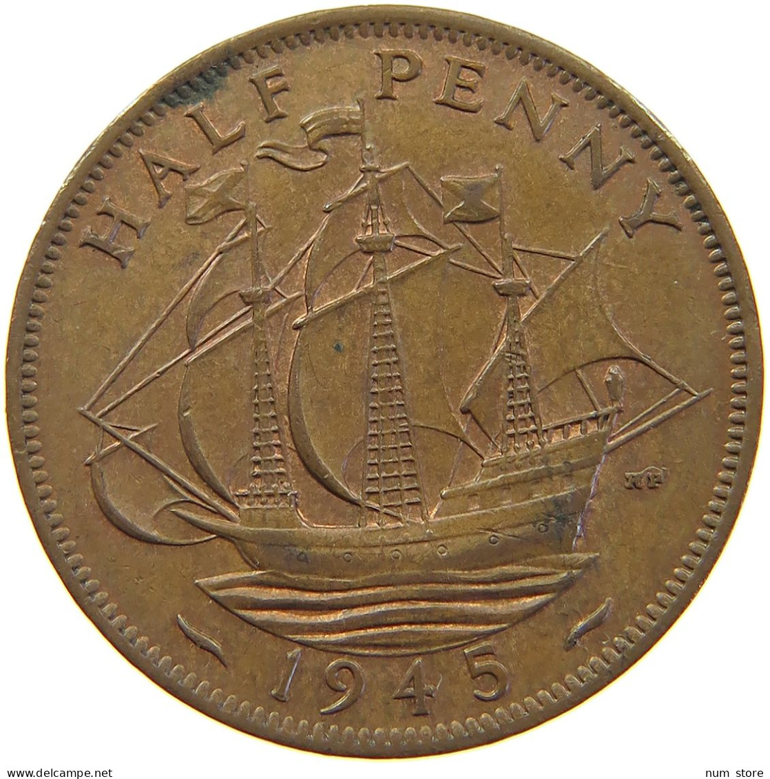 GREAT BRITAIN HALFPENNY 1945 GEORGE VI. (1936-1952) #MA 063523 - K. 1/2 Crown