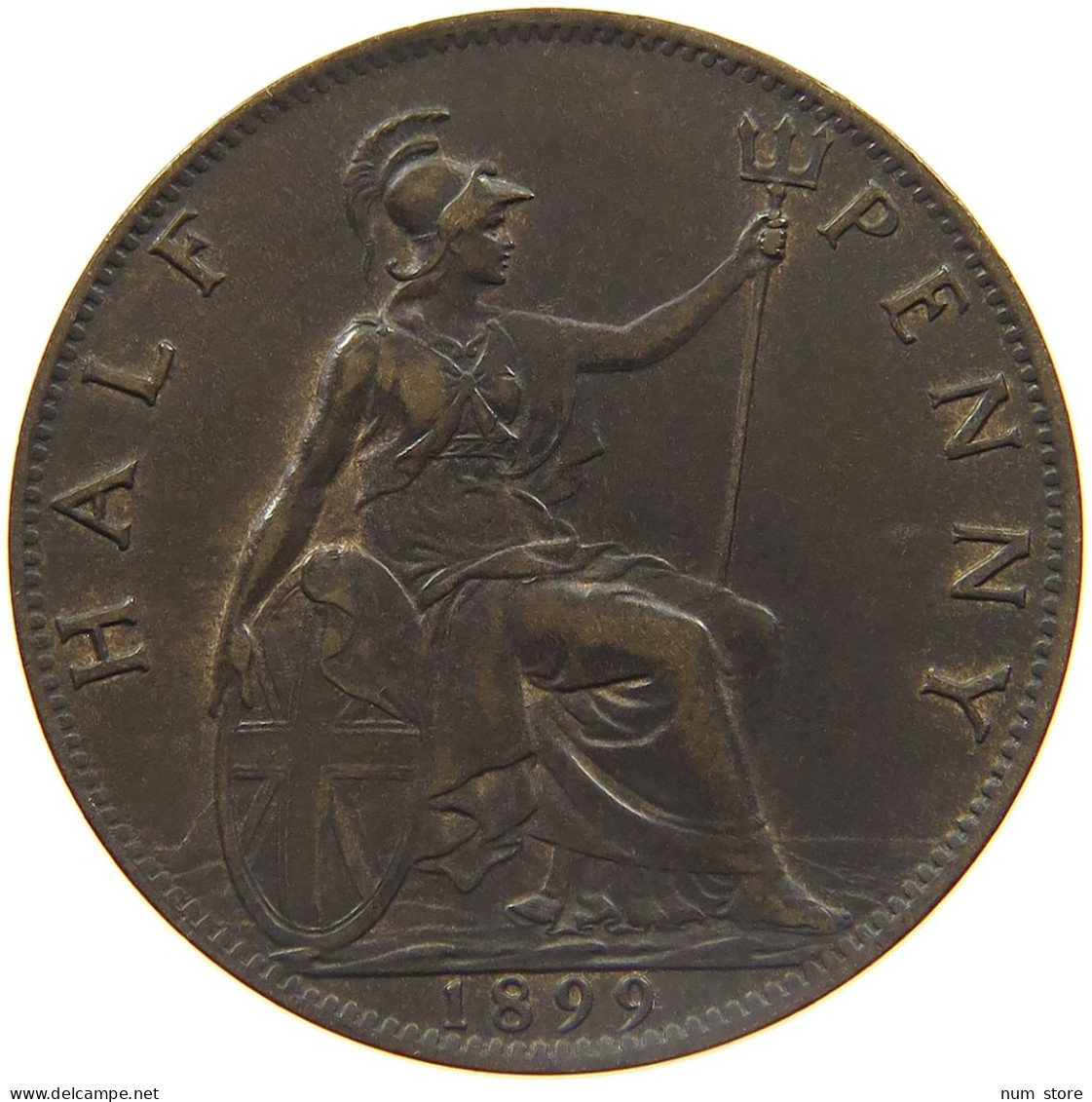 GREAT BRITAIN HALFPENNY 1899 VICTORIA 1837-1901 #MA 022979 - K. 1/2 Crown