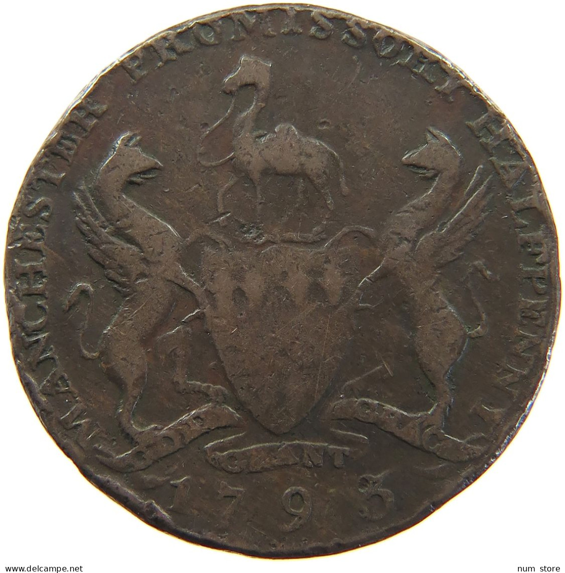 GREAT BRITAIN HALFPENNY 1793 MANCHESTER #MA 065019 - I. 1/2 Crown