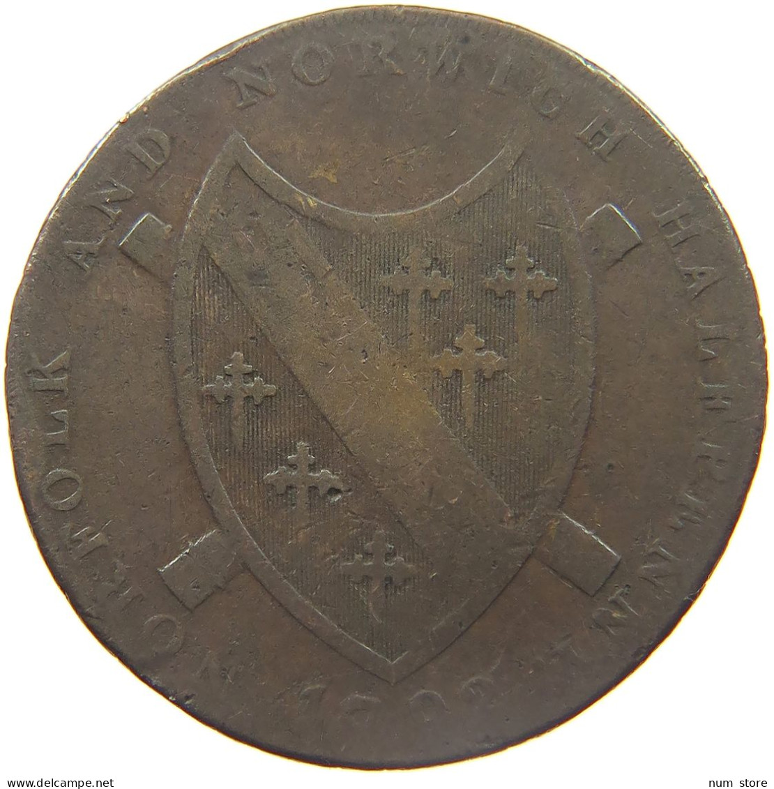 GREAT BRITAIN HALFPENNY 1792 NORWICH #MA 023072 - I. 1/2 Crown