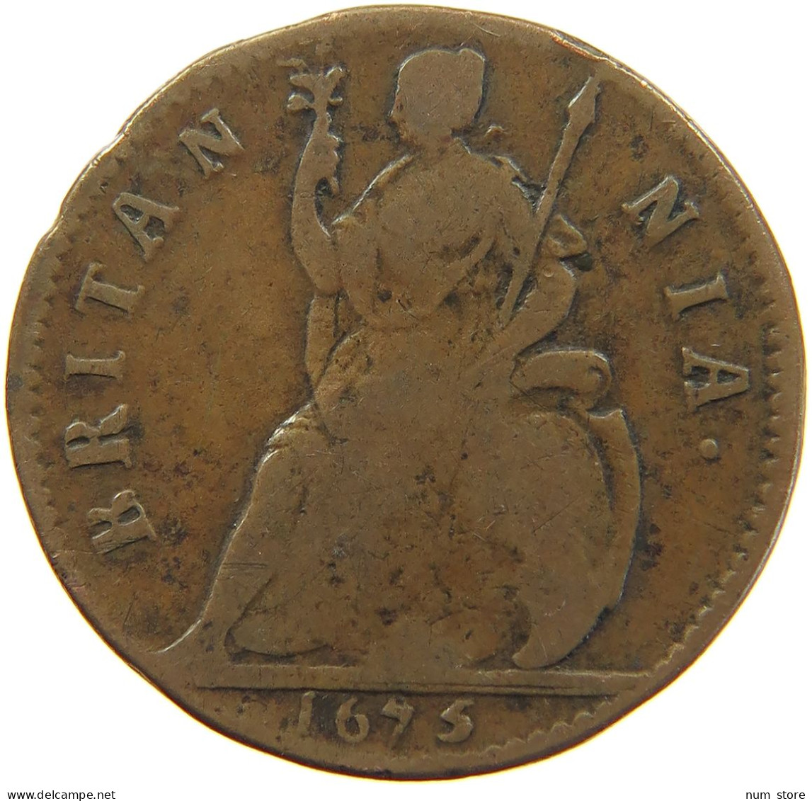 GREAT BRITAIN FARTHING 1675 CHARLES II. (1660-1685) #MA 103848 - A. 1 Farthing