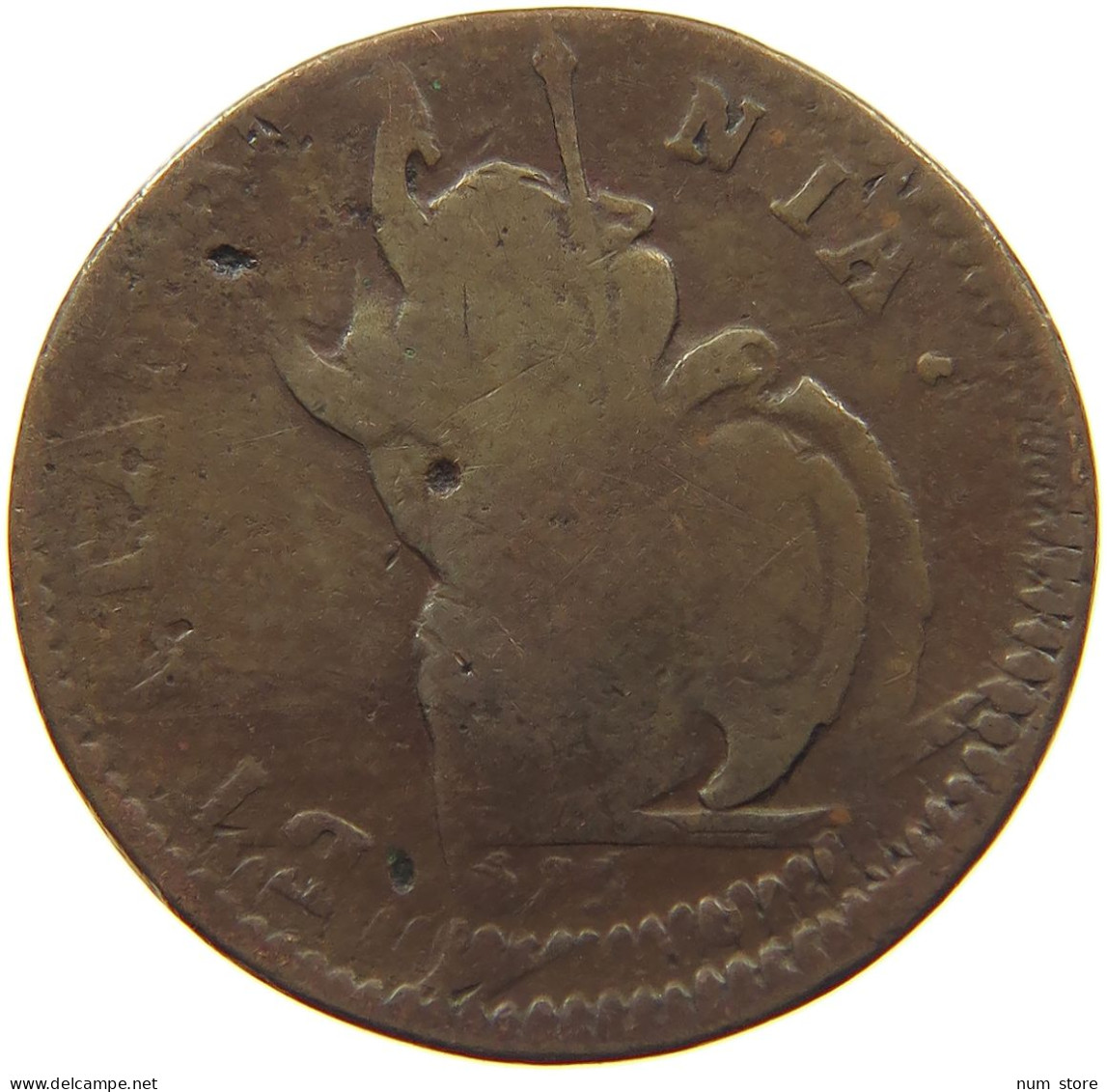 GREAT BRITAIN FARTHING 1675 CHARLES II (1660-1685) OVERSTRUCK #MA 022499 - A. 1 Farthing