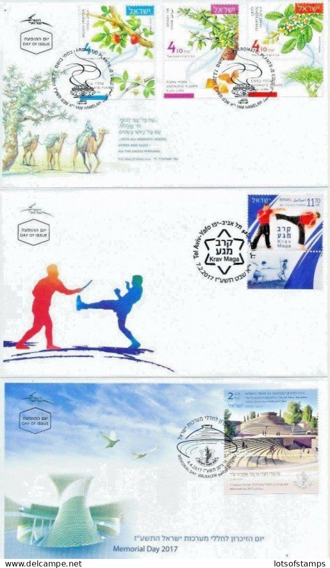 ISRAEL 2017 COMPLETE YEAR FDC SET ALL STAMPS ISSUED + S/SHEETS MNH SEE 9 SCANS - Briefe U. Dokumente