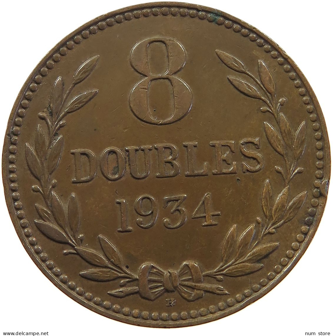 GUERNSEY 8 DOUBLES 1934 LOUIS I. (1861-1889) #MA 101946 - Guernesey