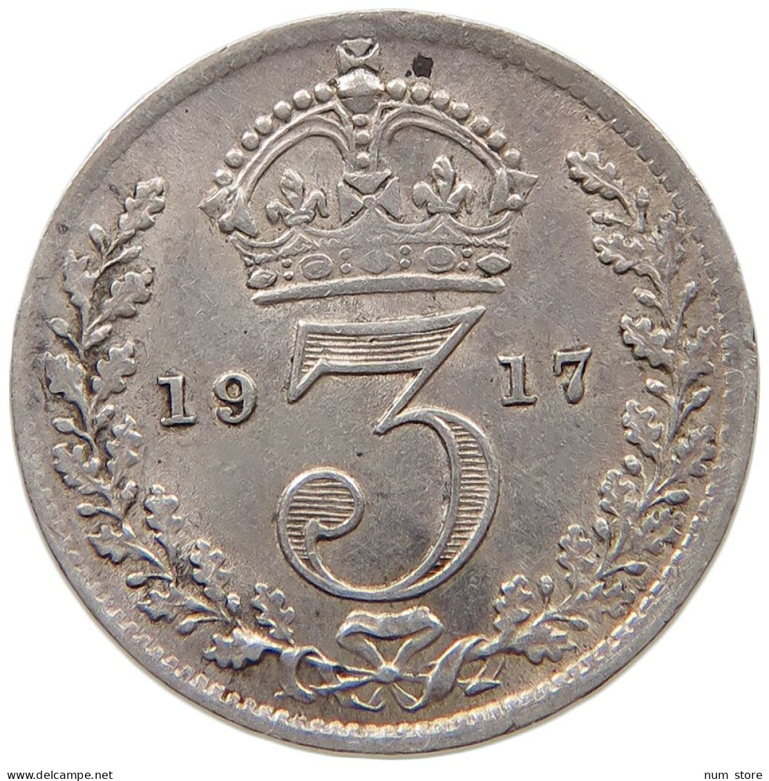 GREAT BRITAIN THREEPENCE 1917 GEORGE V. (1910-1936) #MA 021193 - F. 3 Pence