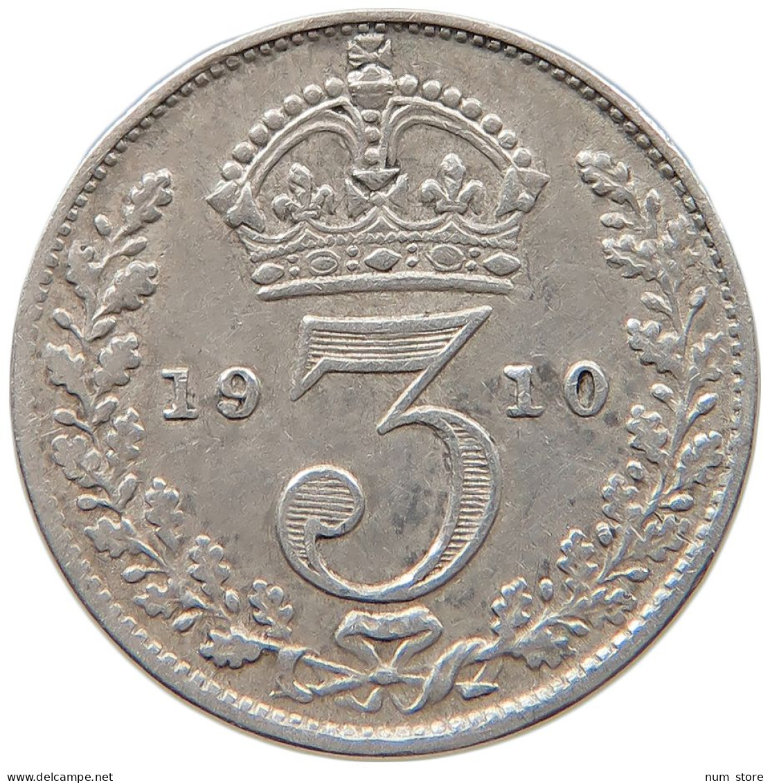 GREAT BRITAIN THREEPENCE 1910 EDWARD VII., 1901 - 1910 #MA 061793 - F. 3 Pence