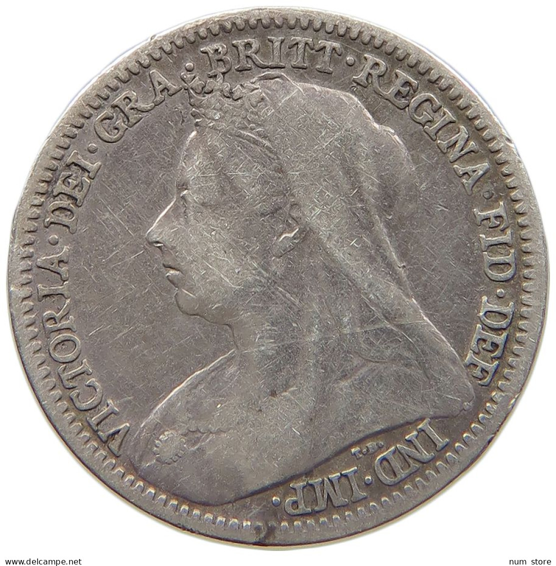 GREAT BRITAIN THREEPENCE 1900 VICTORIA 1837-1901 #MA 023324 - F. 3 Pence