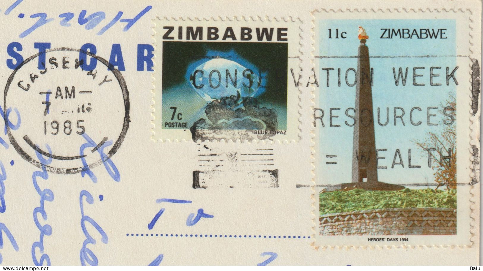 AK CPM Zimbabwe Msasa Trees, 1985 Postalisch Gelaufen, Siehe 3 Scans - Zimbabwe