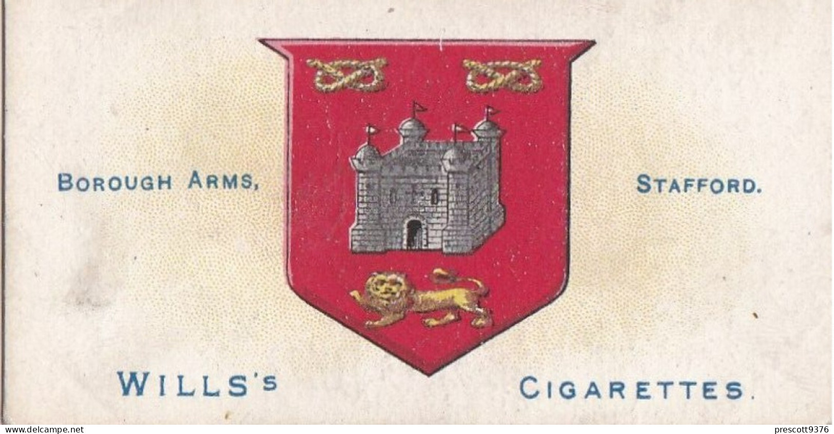 Borough Arms 1906 - Wills Cigarette Card - Antique - 68 Stafford - Wills