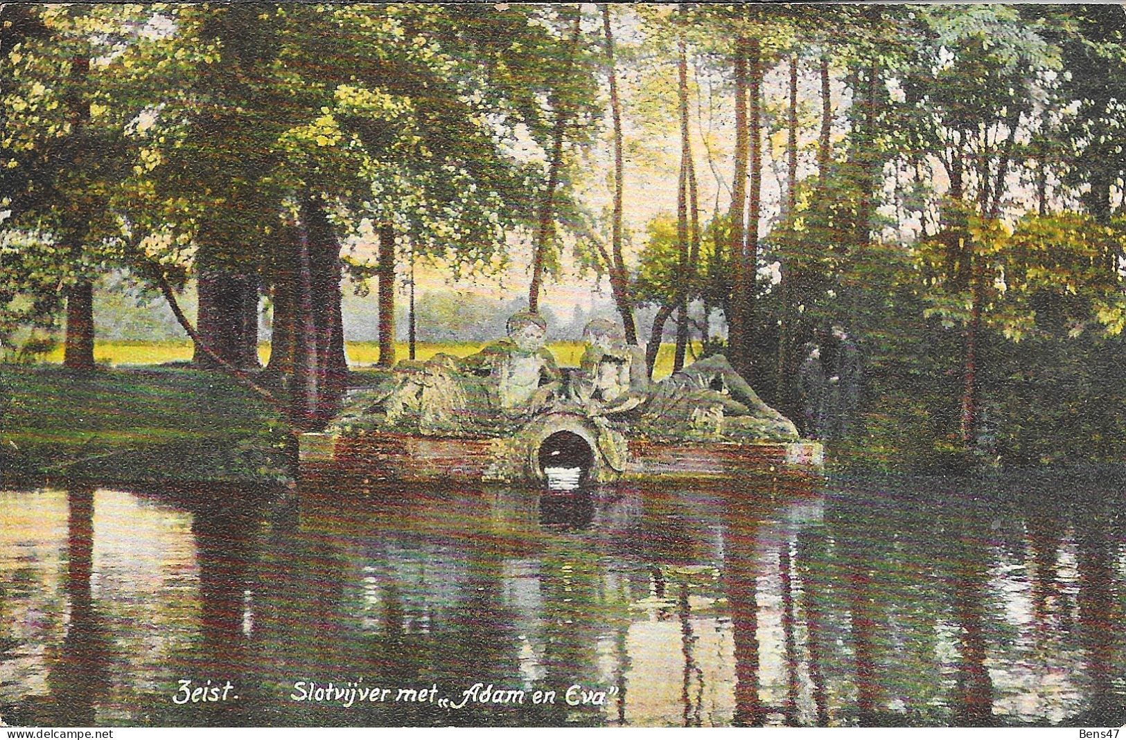 Zeist Slotvijver Met Adam En Eva  -8-2-1913 - Zeist