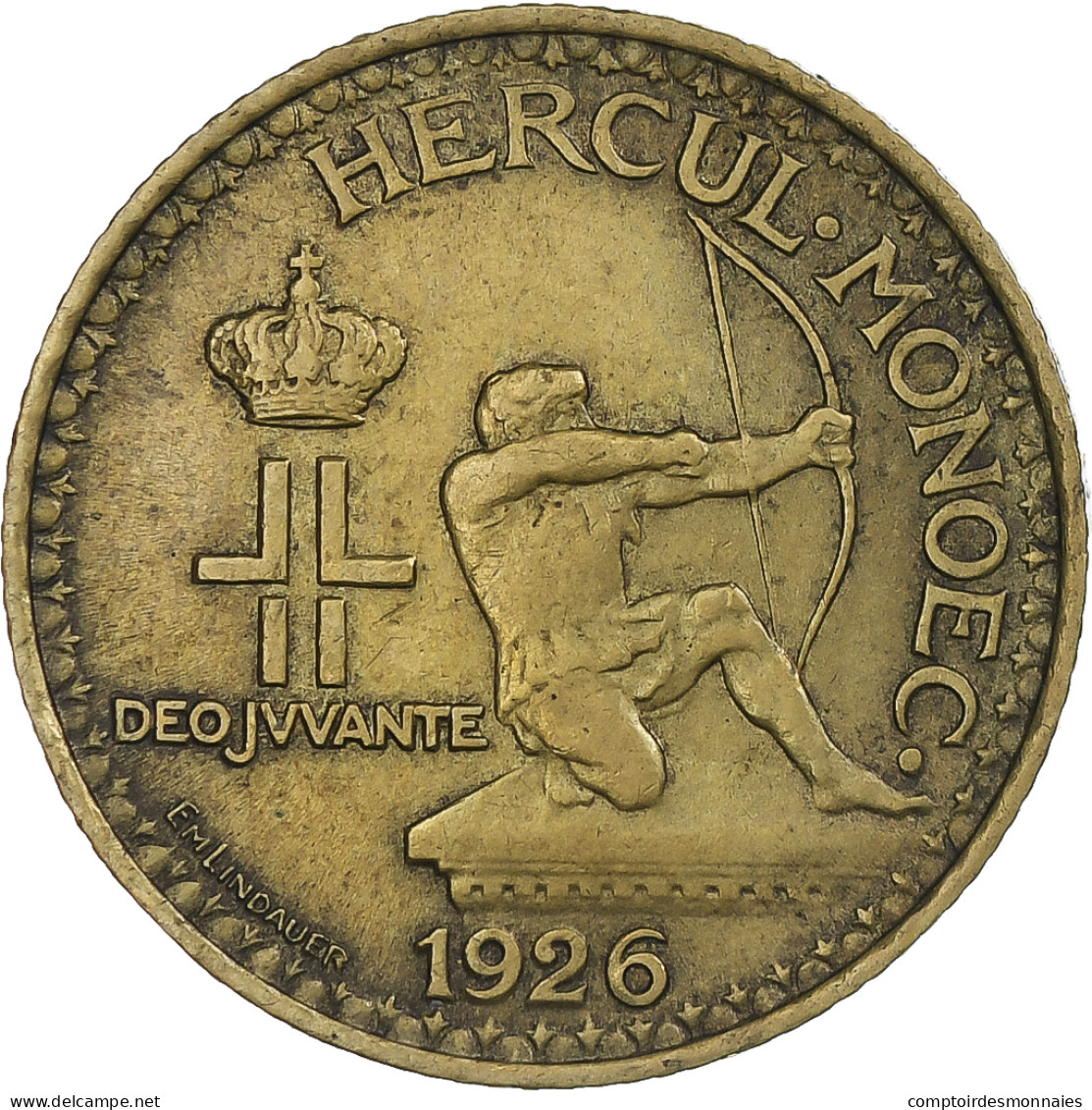 Monnaie, Monaco, Louis II, 1 Franc, 1926, Poissy, TTB+, Cupro-Aluminium - 1922-1949 Louis II