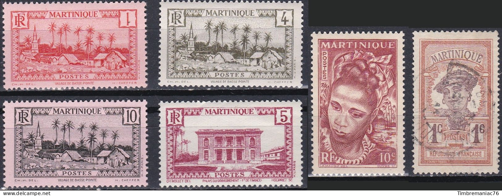 Martinique (colonie Française)  Lot De 6 Timbres Divers Neufs Et Oblitérés - Autres & Non Classés