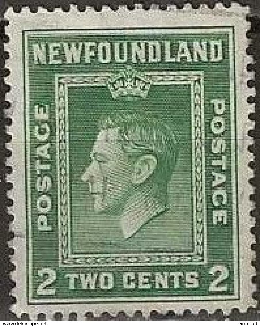 NEWFOUNDLAND 1938 King George VI - 2c. - Green FU - 1908-1947