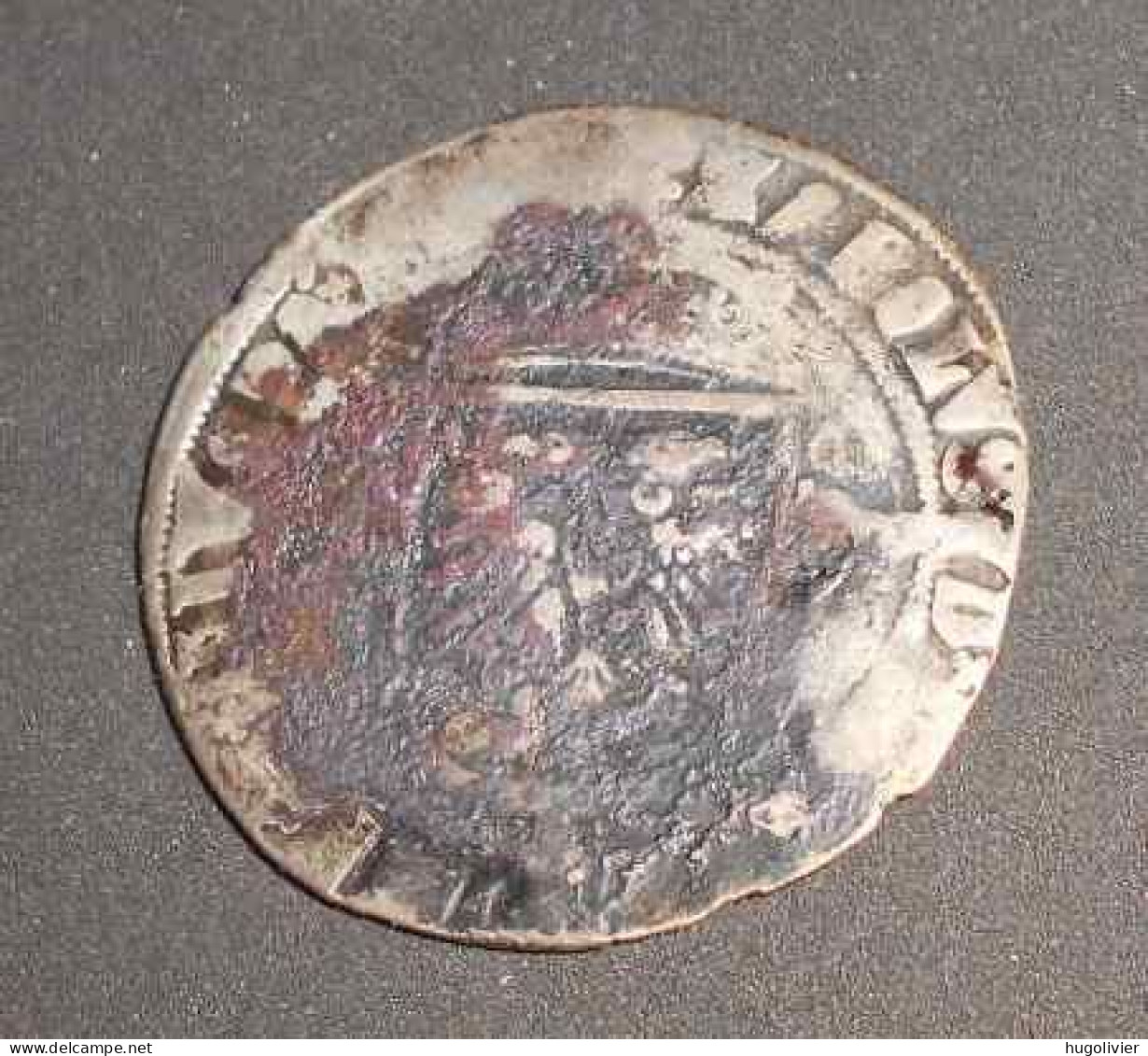 Ancienne Monnaie Sans Date 1/2 Réal D'argent Charles Quint Karolus 1506 -1520 - 1556-1713 Paesi Bassi Spagnoli