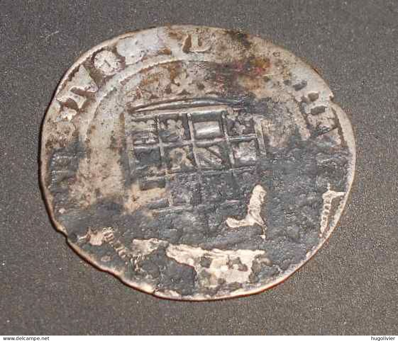 Ancienne Monnaie Sans Date 1/2 Réal D'argent Charles Quint Karolus 1506 -1520 - 1556-1713 Pays-Bas Espagols