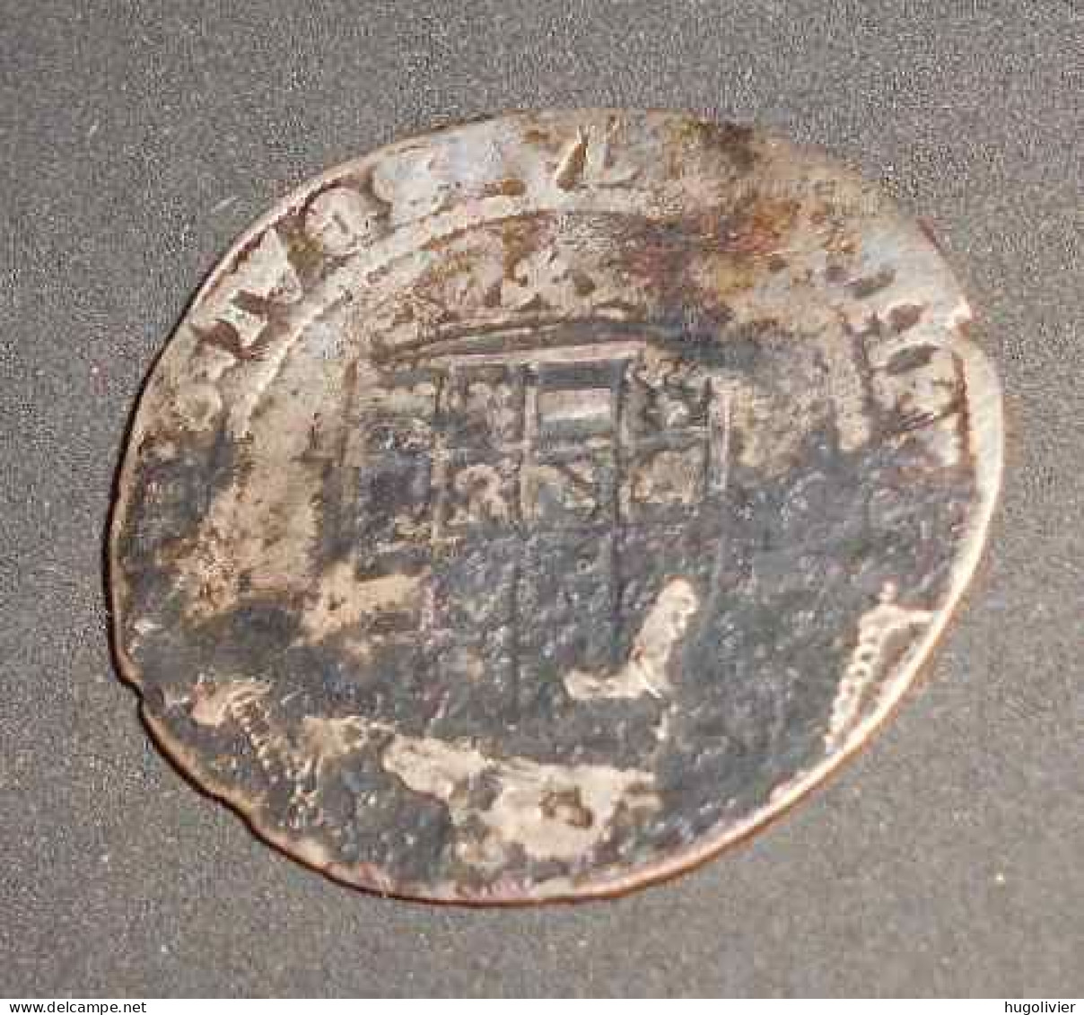 Ancienne Monnaie Sans Date 1/2 Réal D'argent Charles Quint Karolus 1506 -1520 - 1556-1713 Pays-Bas Espagols