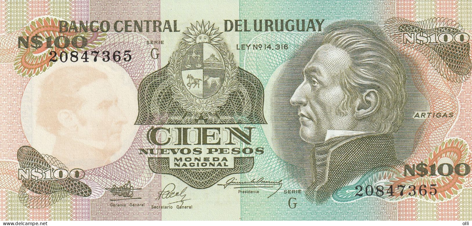 URUGUAY 100 NEW PESOND/1978-1988,  P-62 UNC - Uruguay