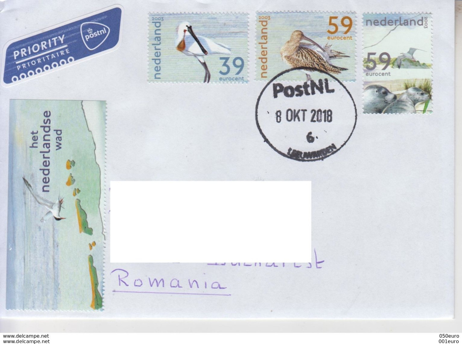 NETHERLANDS : BIRDS On Cover Circulated To ROMANIA #651747670 - Registered Shipping! - Covers & Documents