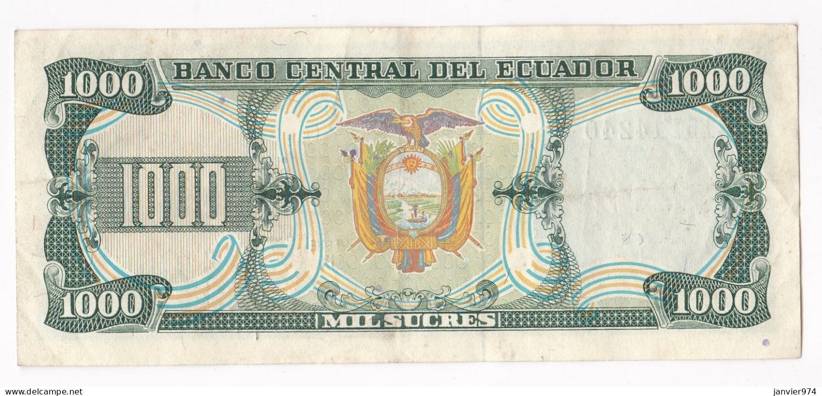 Equateur 1000 Sucres 1988 , Serie IX N°15214240, Billet Neuf - UNC - Equateur