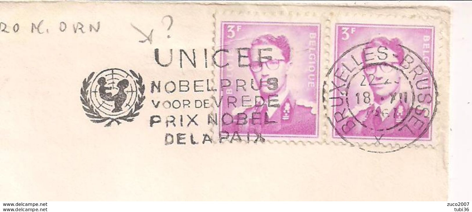 BRUSSEL - TIMBRO POSTE TARGHETTA "UNICEF" 1967 - Werbestempel