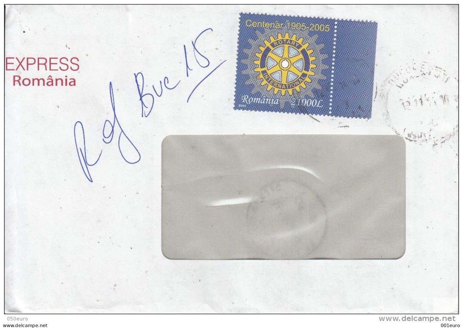 ROMANIA 1 Stamp On Circulated Cover ROTARY CLUB - Registered Shipping! - Cartas & Documentos