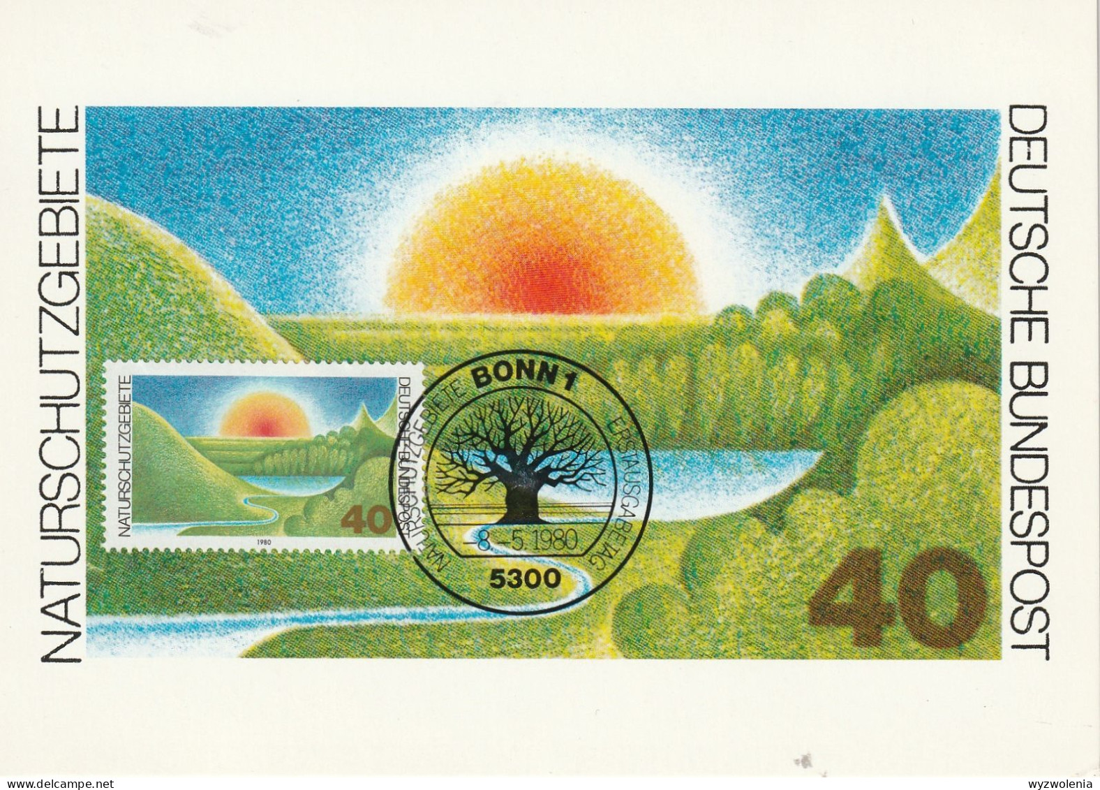 E 735) BRD 1980 Mi# 1052 FDC, MK: Natur Schutzgebiete - Protection De L'environnement & Climat