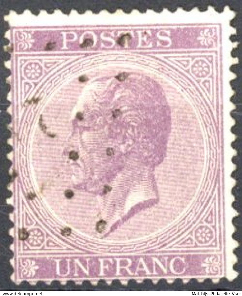 [O SUP] N° 21A, 1F Violet (dentelure 15) - Obl Légère. Superbe - Cote: 110€ - 1865-1866 Profile Left