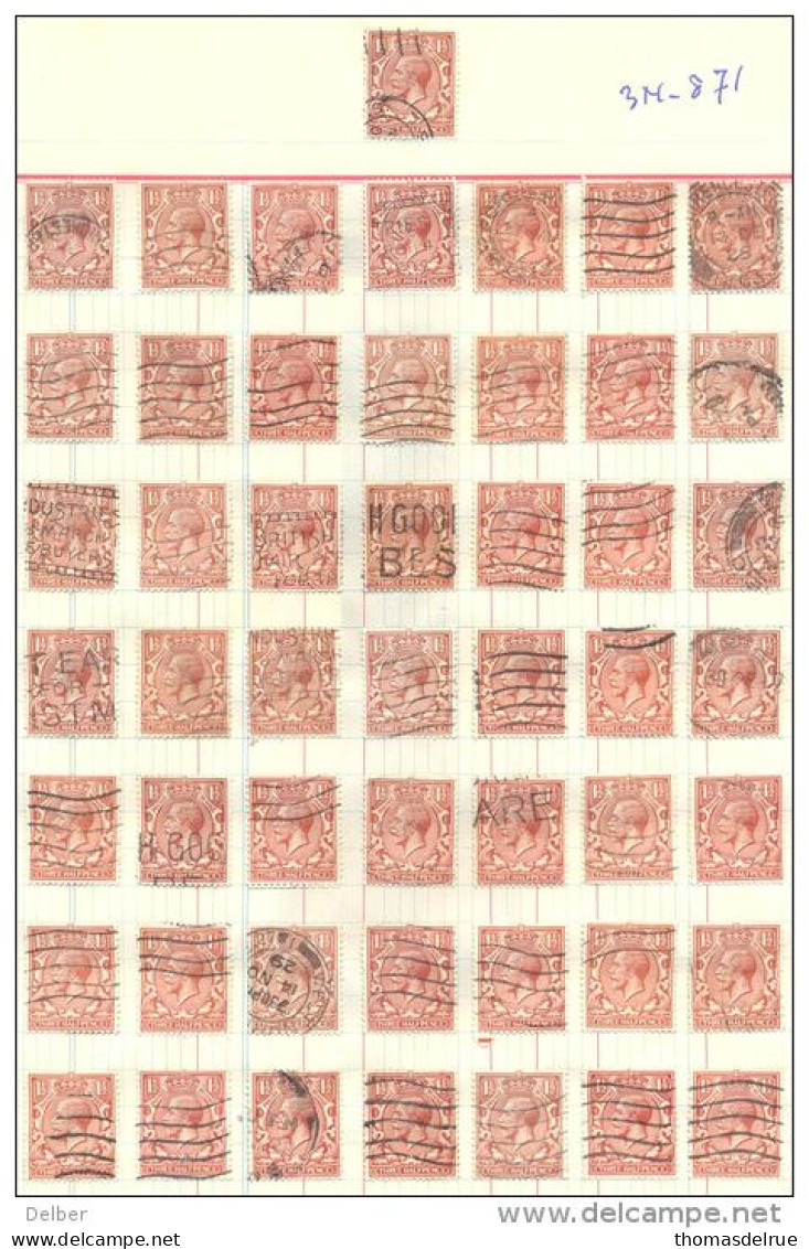 3n-871: 50 Double Stamps - Timbres Doubles:  1½ P - Unclassified