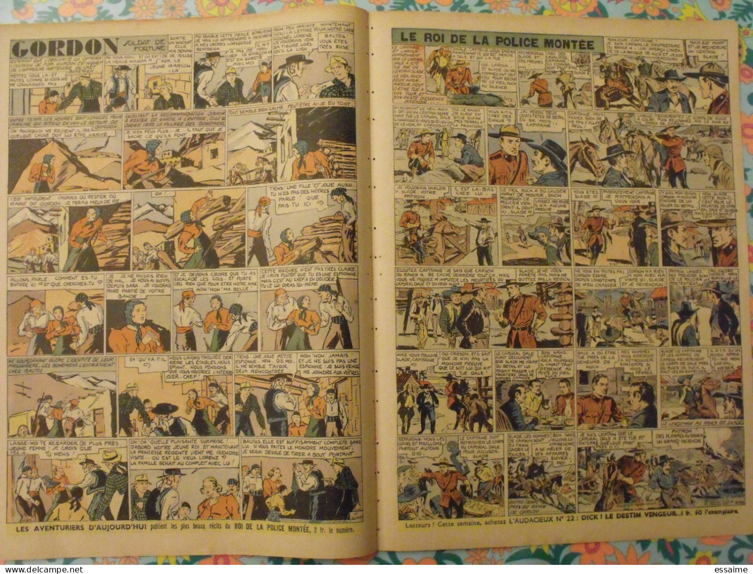 5 n° de Hurrah ! de 1938. Brick Bradford, dick l'intrépide, le roi de la police montée, gordon. A redécouvrir