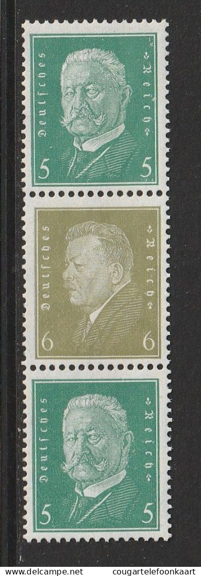 Reichspräsidenten 1932, Combinatie S 43, Postfrisch, 50€ Kat. - Markenheftchen  & Se-tenant