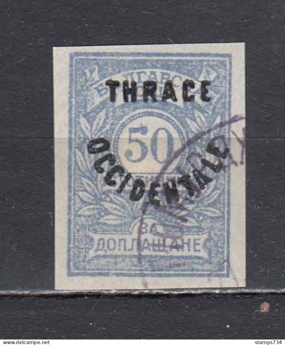 Thrace 1920 - Bulgarian Stamps With Overprint "THRACE/OCCIDENTALE", Mi-Nr. Porto  7, Used - Thracië