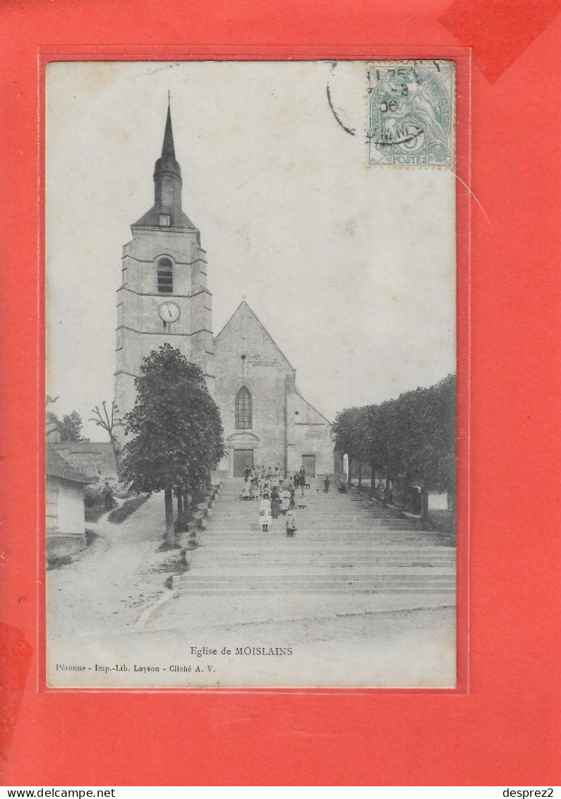 80 MOISLAINS Cpa Animée L ' Eglise          Edit Loyson - Moislains