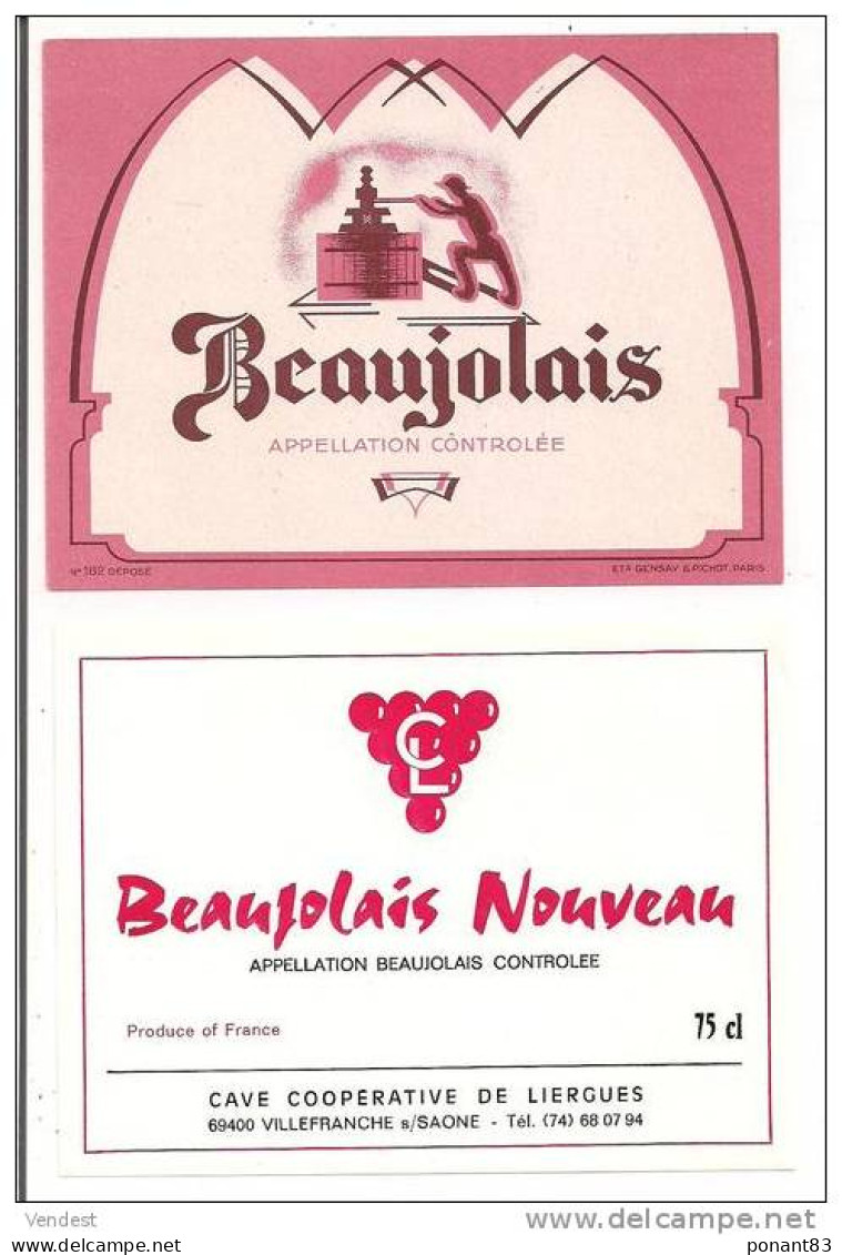 Etiquettes Beaujolais Et Beaujolais Nouveau Liergues - - Beaujolais