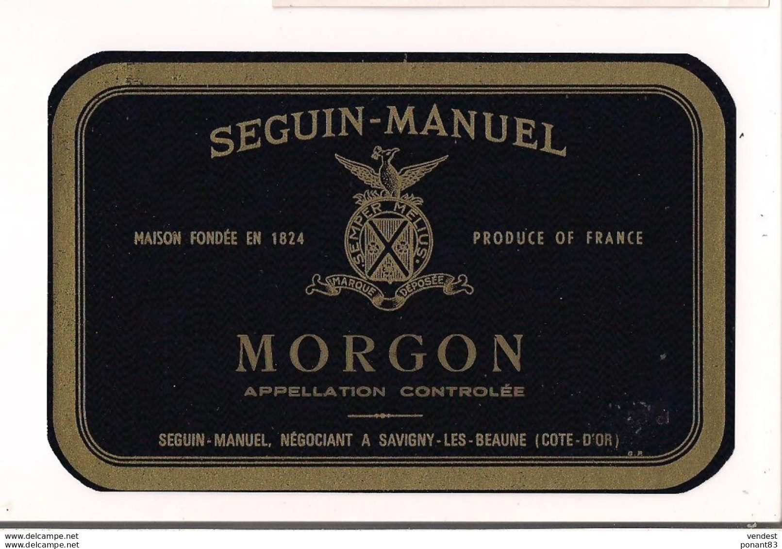 Etiquette Ancienne Morgon - Seguin-Manuel à Savigny Les Beaune - - Beaujolais