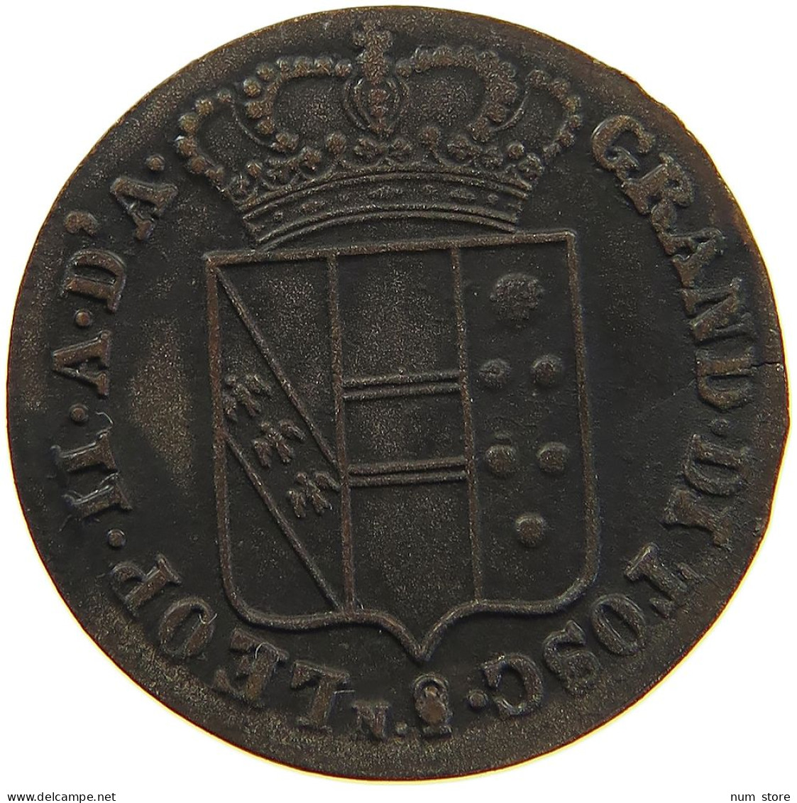 ITALY STATES TUSCANY 3 QUATTRINI 1845 LEOPOLDO II DI LORENA (1824-1859) #MA 103840 - Toscane